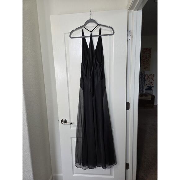 Victoria's Secret 100% Silk Black Sheer Sexy Lingerie Maxi Slip, Women's Small - Picture 7 of 12